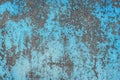 Old blue peeling paint dirty concrete wall texture with abstract grunge pattern cement background Royalty Free Stock Photo