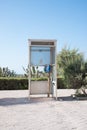 An old blue phone booth Royalty Free Stock Photo