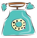 Old blue phone illustration vector Royalty Free Stock Photo