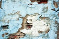 Old blue red brick wall. Abstract background and texture of cracked bricks and blue painted wall Royalty Free Stock Photo