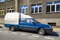 Old blue rusty truck or pickup car Polonez 1.6 with double cabin parked