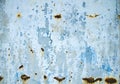 Old blue rusty wall, grungy background or texture Royalty Free Stock Photo