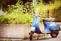 Old Blue Scooter, retro Royalty Free Stock Photo