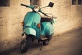 Old Blue Scooter, vintage Royalty Free Stock Photo