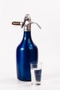 Old blue siphon Royalty Free Stock Photo