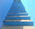 Old blue staircase and wall Royalty Free Stock Photo