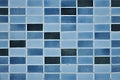 Old blue tile wall pattern Royalty Free Stock Photo