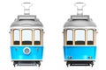 Old tram cartoon front and back