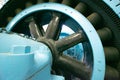 Old Blue Industrial Water Turbine