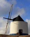 Old blue and white windmill Royalty Free Stock Photo