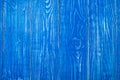 The old blue wood texture with natural patterns. Backgrounds concept - old wooden fence painted in blue background Royalty Free Stock Photo