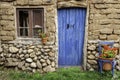 Old blue wooden door Royalty Free Stock Photo