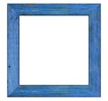 Old blue wooden frame for paintings and photos Royalty Free Stock Photo