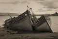Old boads aground in Isle of Mull