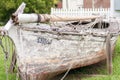 Old Boat on Abandoned Junk Yard Royalty Free Stock Photo