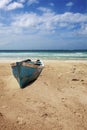 Old boat on beach Royalty Free Stock Photo