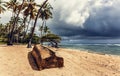 Old boat on beach Royalty Free Stock Photo