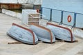 Old boat at beach lifeguard station Royalty Free Stock Photo