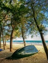 Old boat on the beach in Rayong, Thailand Royalty Free Stock Photo