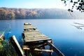 old boat dock at the lake Royalty Free Stock Photo