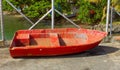 An old boat on dry land in the tropics Royalty Free Stock Photo