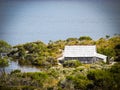 An old boat house by Dove Lake in Northern Tasmania Royalty Free Stock Photo