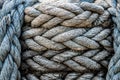 Old boat marine grey rope on the pier texture and background Royalty Free Stock Photo