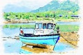 Old boat moored at Arrochar in Argyll and Bute