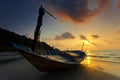 Old boat at Rayong beach Royalty Free Stock Photo