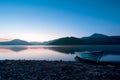 Old boat in the blue hour before sunrise Royalty Free Stock Photo