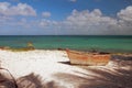 Old boat on sea coast. Isla Saona, La Romana, Dominican Republic Royalty Free Stock Photo