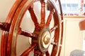 Old boat steering wheel Royalty Free Stock Photo