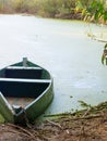Old boat swamp sunset Ukraine Royalty Free Stock Photo