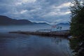 Old boat on Teletskoye Lake in Altai mountains, Russia