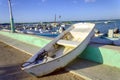Old boat in waterfront in Rio Lagartos