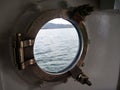 Old boat window from inside Royalty Free Stock Photo