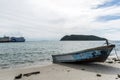 Old boat wreck boats beautiful beach Koh phangan Thailand Royalty Free Stock Photo