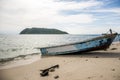 Old boat wreck boats beautiful beach Koh phangan Thailand Royalty Free Stock Photo