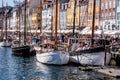 Old boats and houses in Nyhavn in Copenhagen