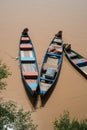 Old boats in the river. Royalty Free Stock Photo
