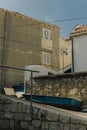 Old boats on the street of old Dubrovnik town Royalty Free Stock Photo