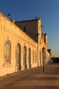 Old boats and train station. Royalty Free Stock Photo