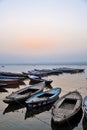 Old Boats in Varanasi Royalty Free Stock Photo