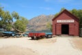 Old Antique boat shed at Glenorchy, south island, New Zealand Royalty Free Stock Photo