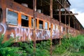 Old bogey of retired train left in the railway station