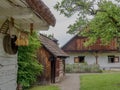 Old Bohemian brick cottage, tool shed and storage room in the open-air museum in Prerov nad Labem Royalty Free Stock Photo