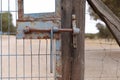 Old bolt of the gate of a fence in the countryside Royalty Free Stock Photo