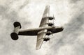 Old bomber in flight Royalty Free Stock Photo