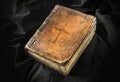 Old book on black background. Ancient christian Bible. Antique H Royalty Free Stock Photo