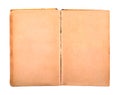 Old book with blank yellow stained pages Royalty Free Stock Photo